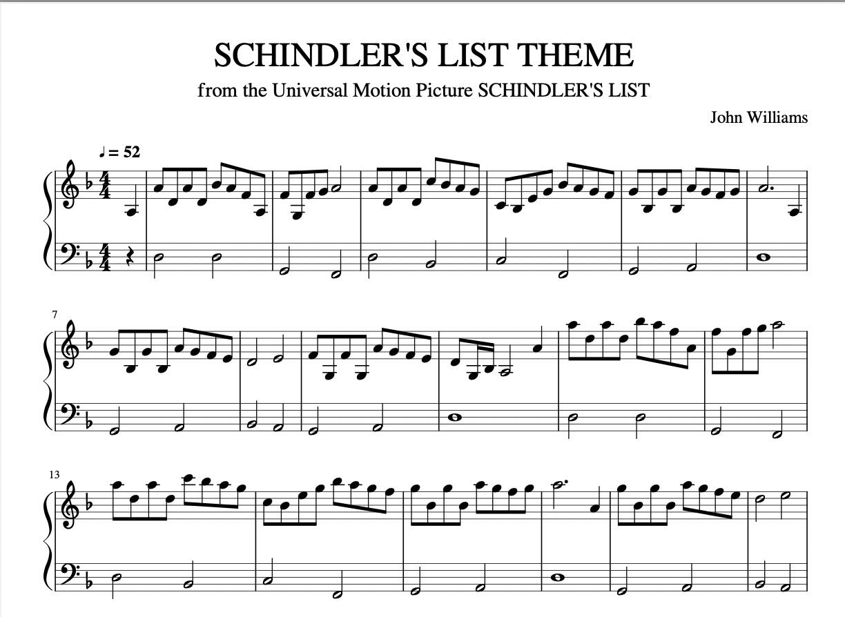 Schindler's List- John Williams